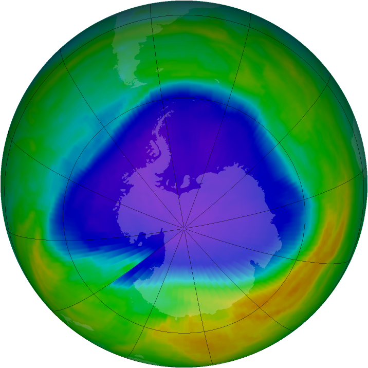 Antarctic ozone map for 16 October 1999